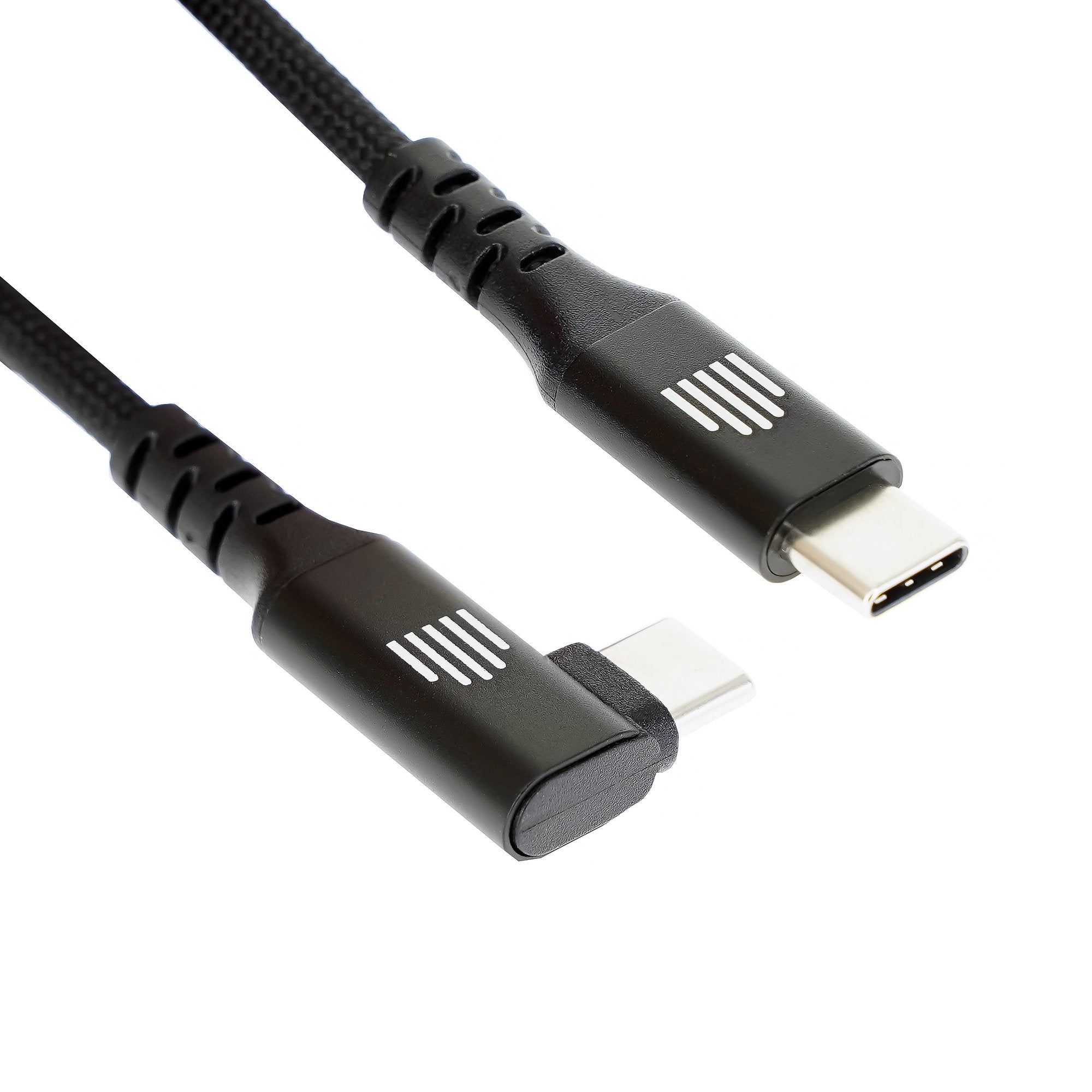 Dviced Angled Braided cable USB-C to USB-C, 1,25m - Black