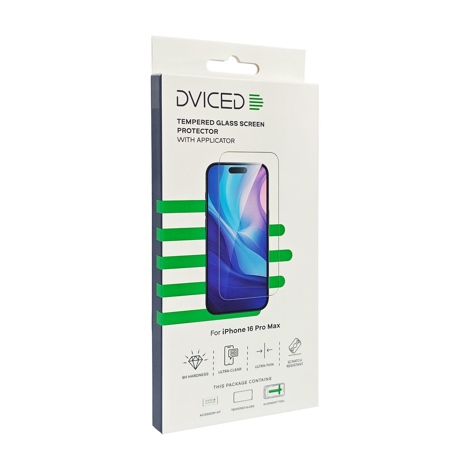 Dviced tempered glass screen protector for iPhone 16 Pro Max with applicator