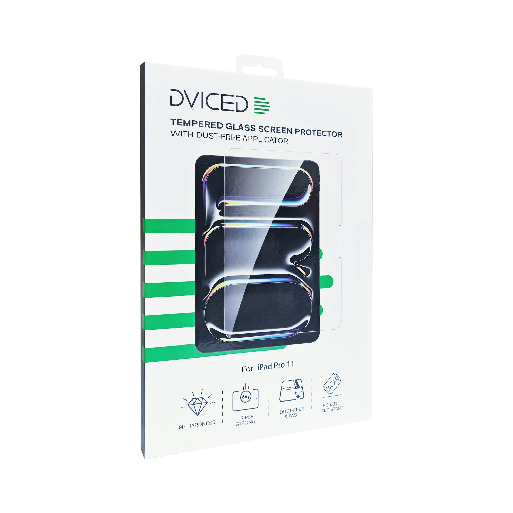 Dviced Tempered glass screen protector for iPad Pro 11-inch with dust-free applicator