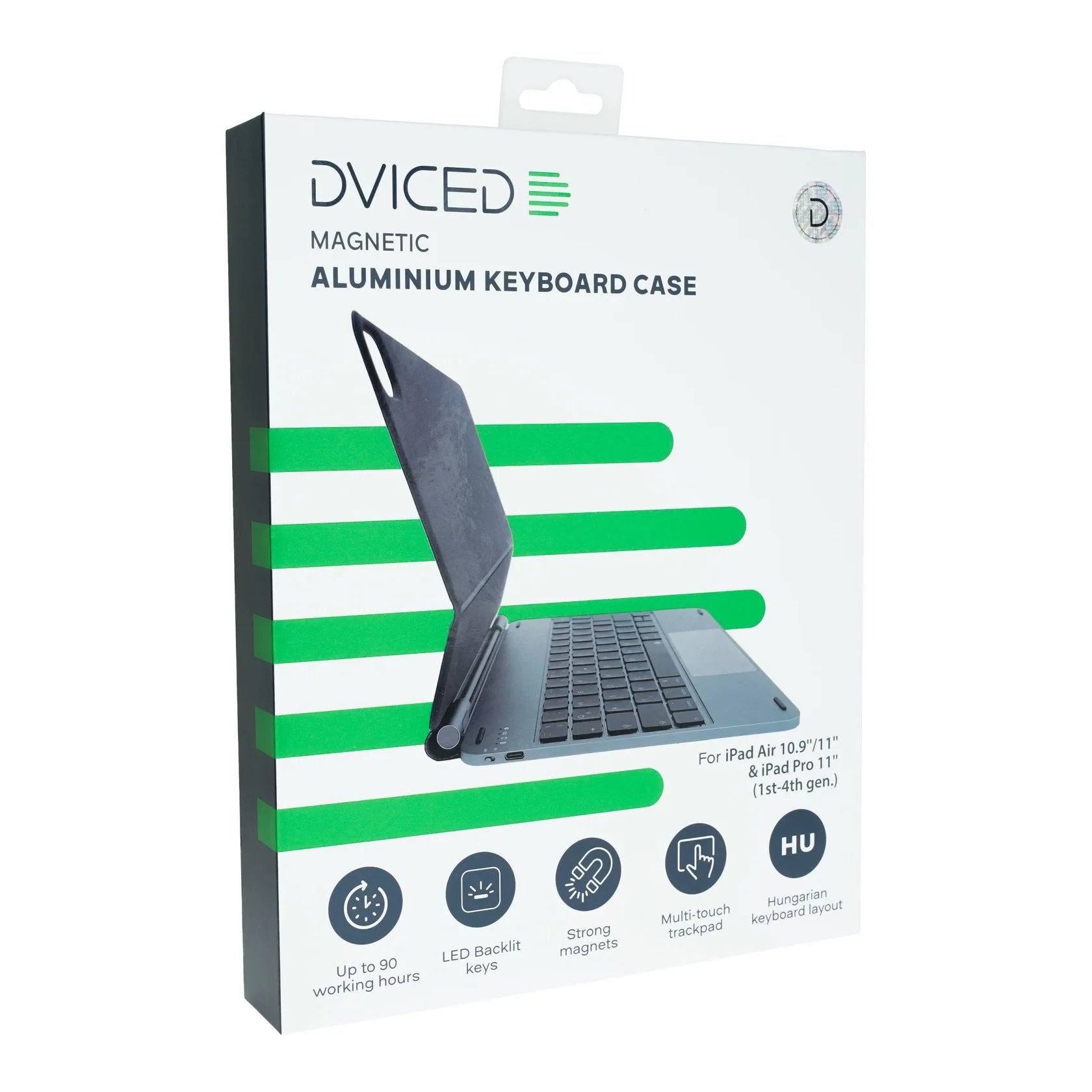 Dviced Magnetic Aluminium Keyboard Case for iPad Air/Pro 11-inch - HU - Dark Grey