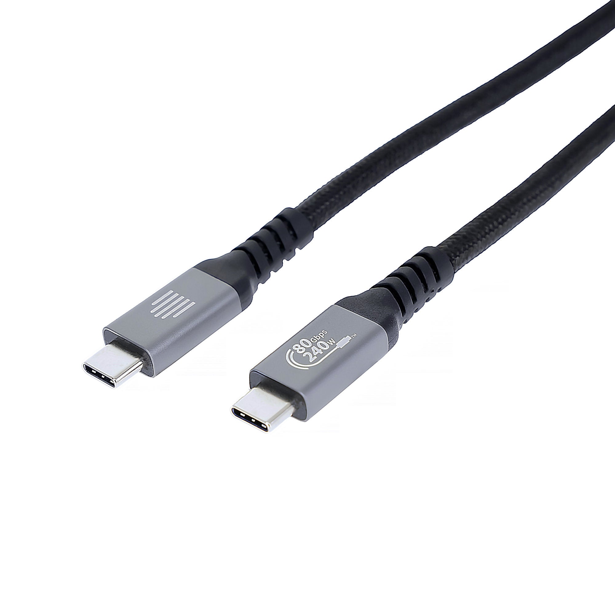 Dviced USB4 Braided Cable, 80 Gbps, 240 W, (Thunderbolt compatible), 1m - Black