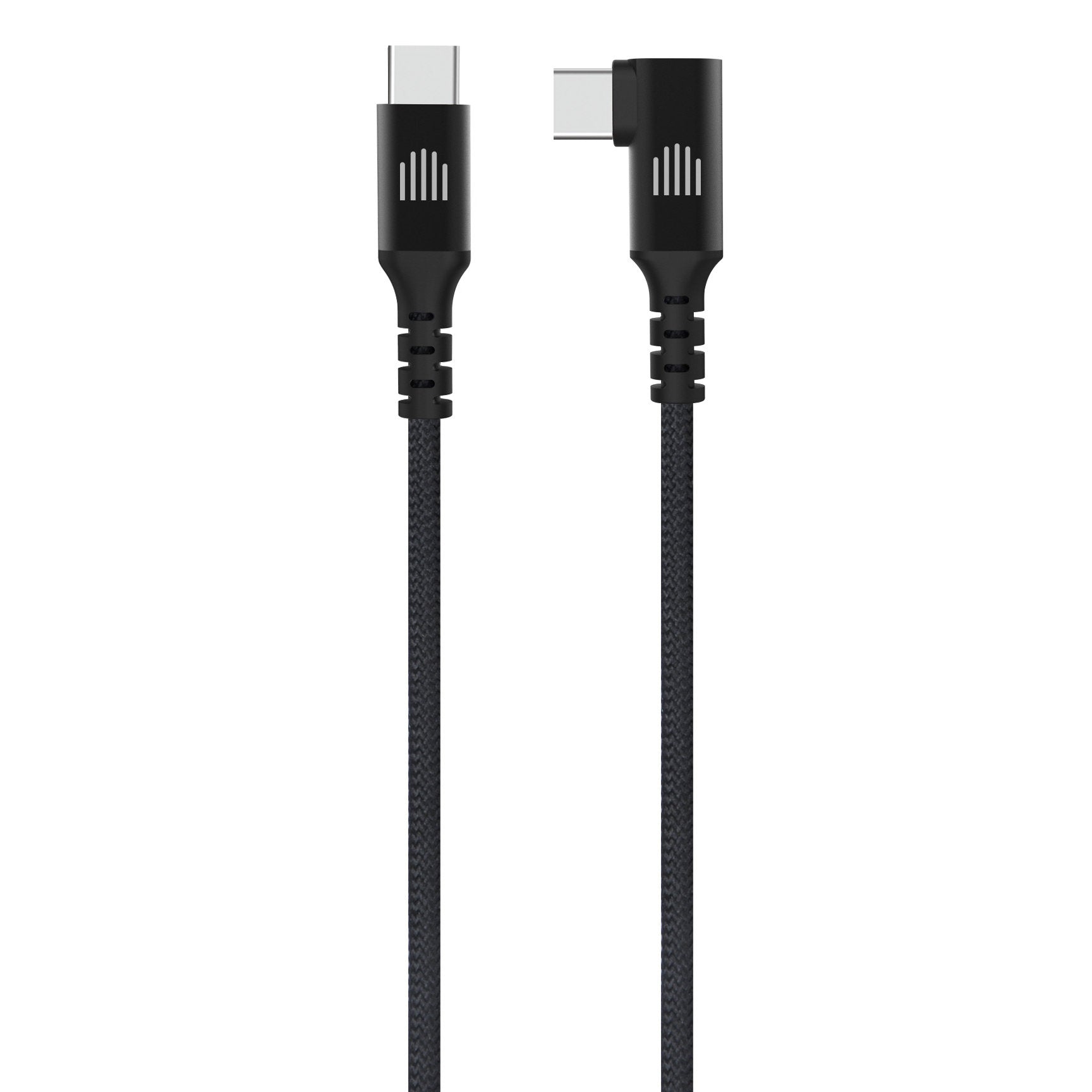 Dviced Angled Braided cable USB-C to USB-C, 1,25m - Black