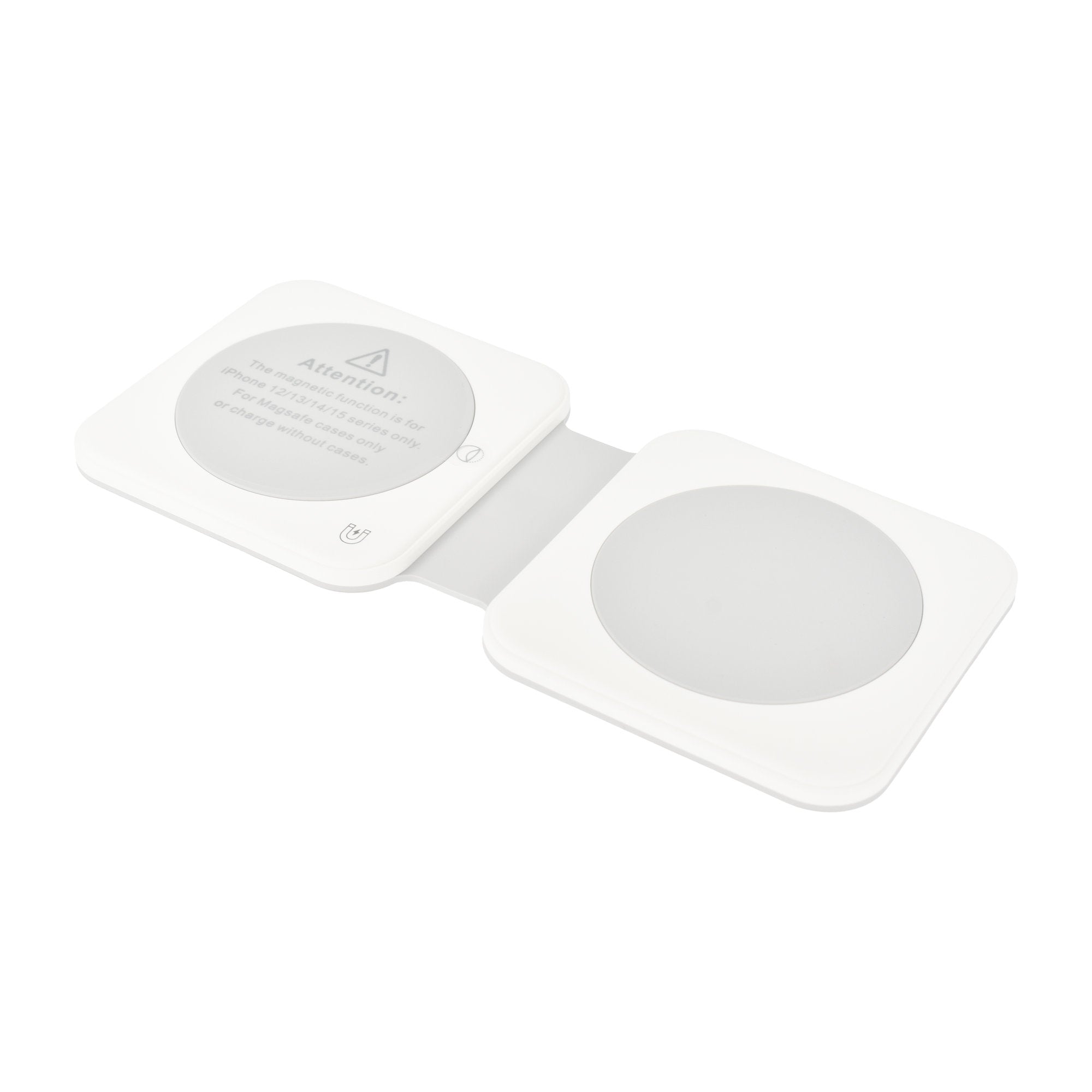 Dviced 2-in-1 foldable magnetic wireless charger - White