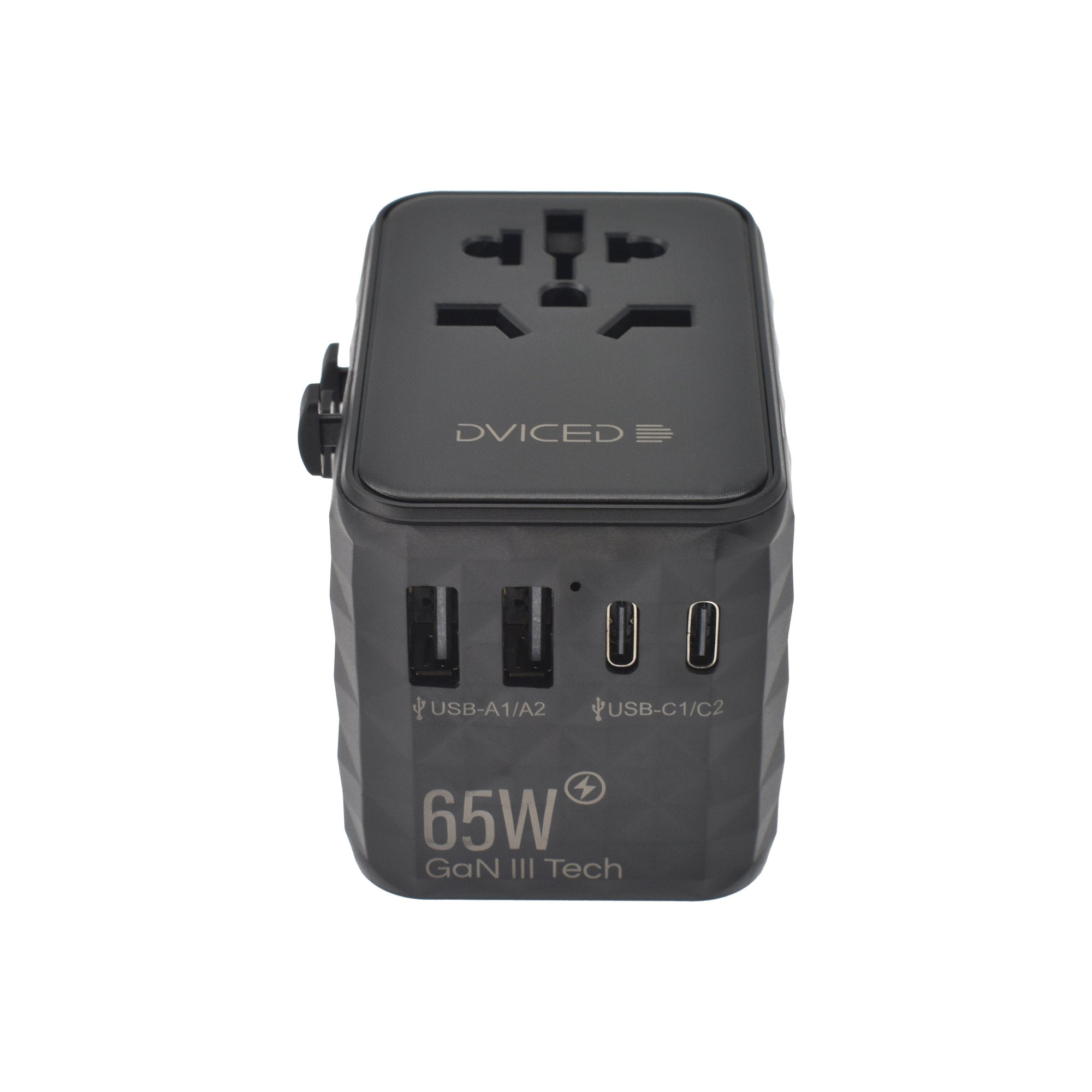 Dviced Universal travel adapter 65W GaN - Black