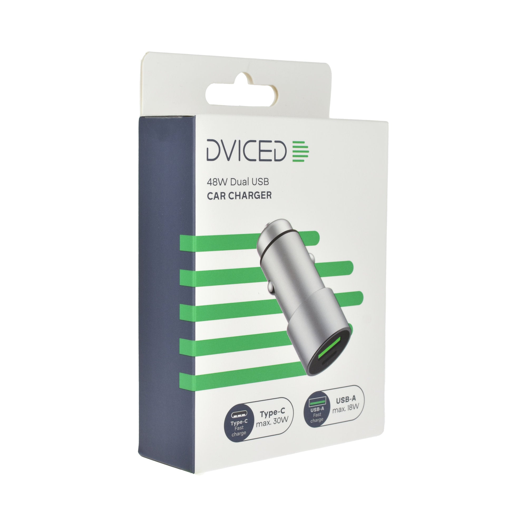 Dviced Car charger 1 USB-A, 1 USB-C - Metal