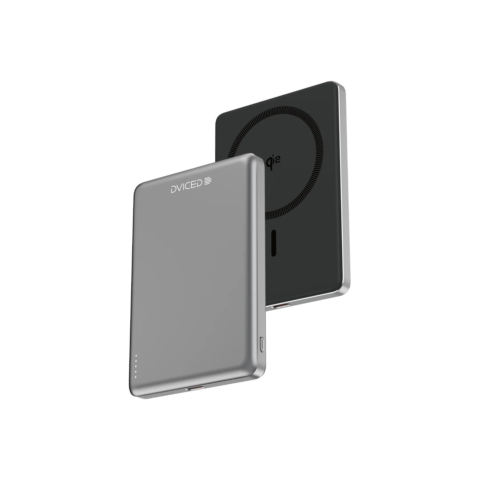 Dviced Qi2 Ultrathin MagSafe Power bank 5000mAh - Black/Grey