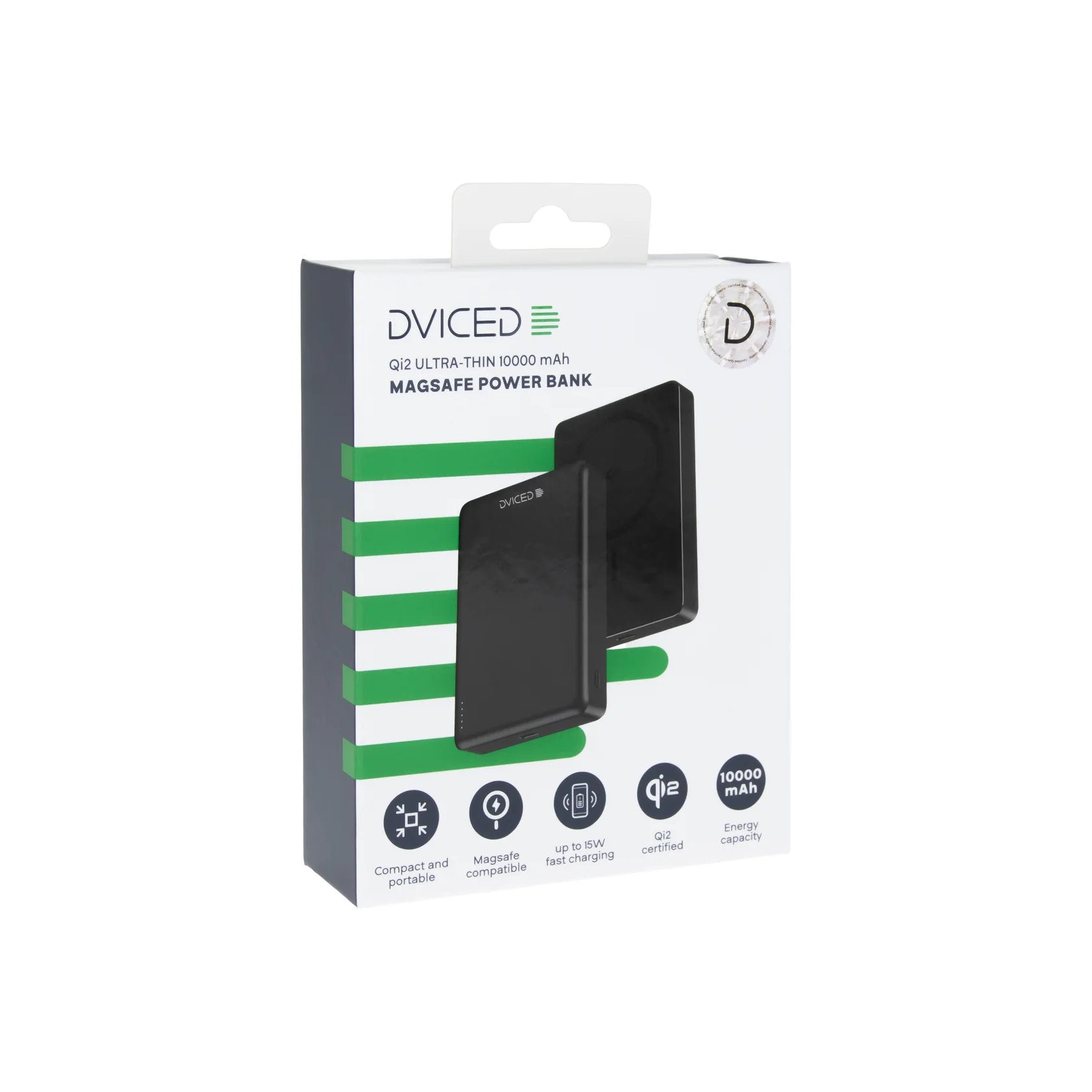 Dviced Qi2 Ultrathin MagSafe Power bank 10000mAh - Black