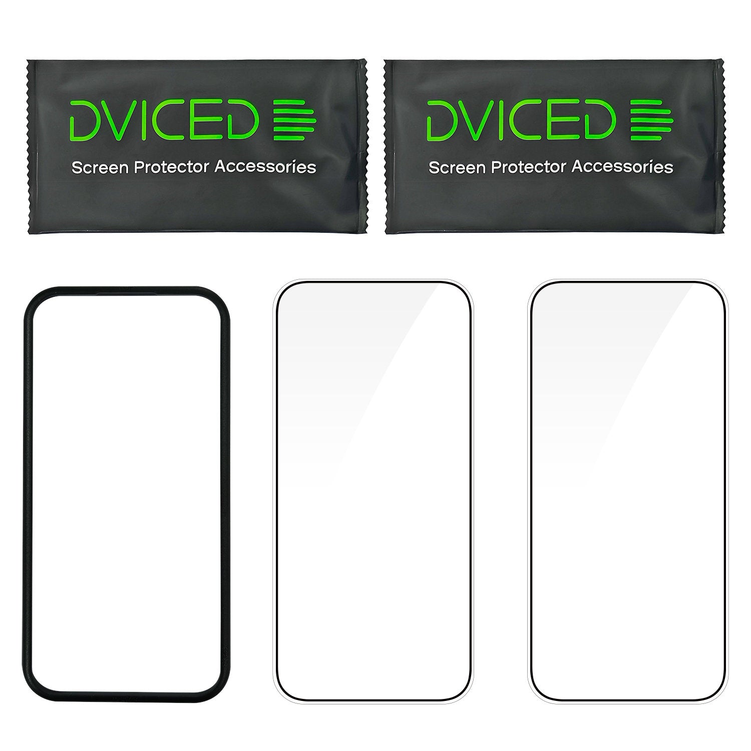 Dviced tempered glass screen protector edge to edge for iPhone 16 Pro with applicator Duo Pack