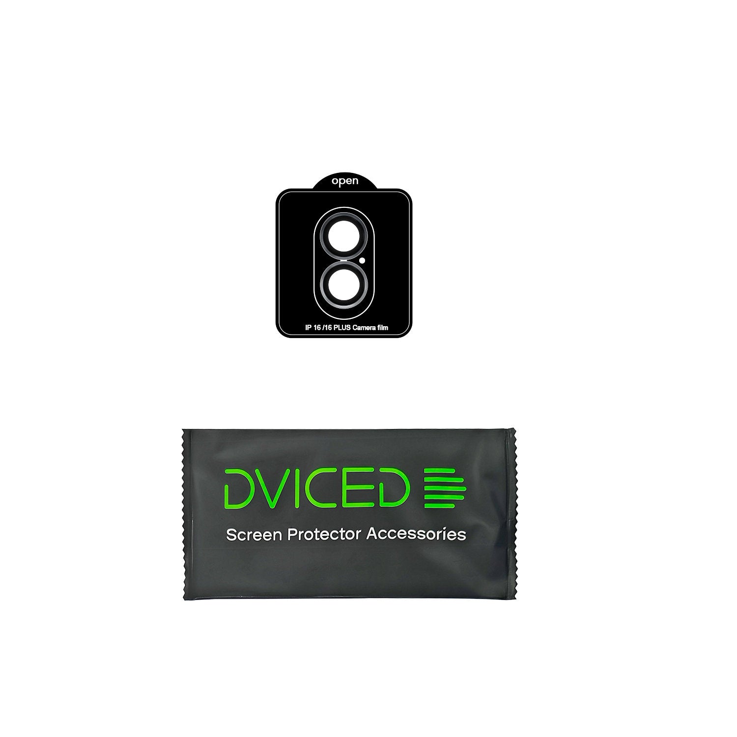 Dviced tempered glass camera protector for iPhone 16/16 Plus with applicator