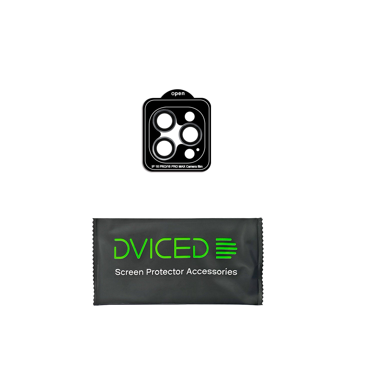 Dviced tempered glass camera protector for iPhone 16 Pro/16 Pro Max with applicator