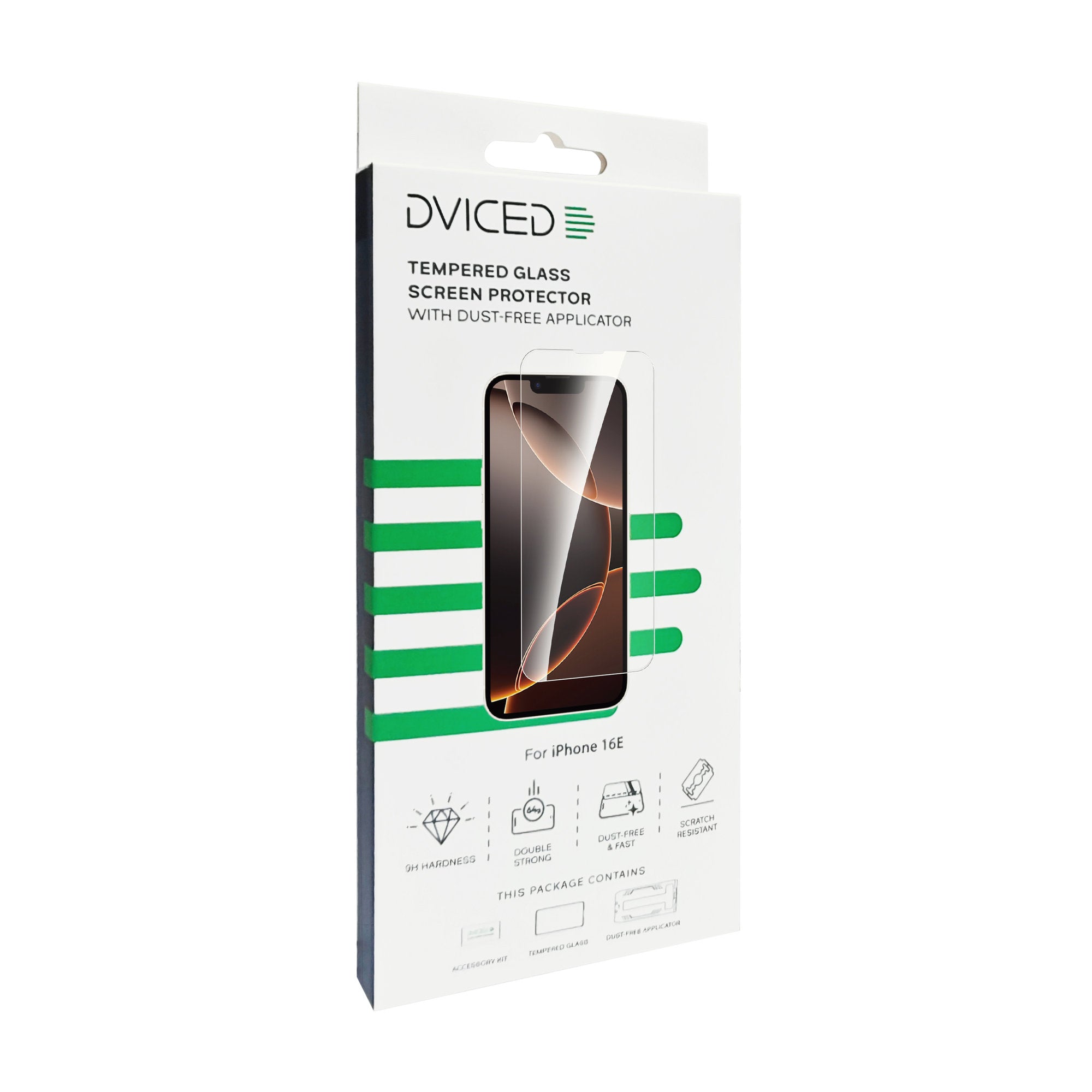Dviced Tempered glass screen protector for iPhone 17/16e with dust-free applicator