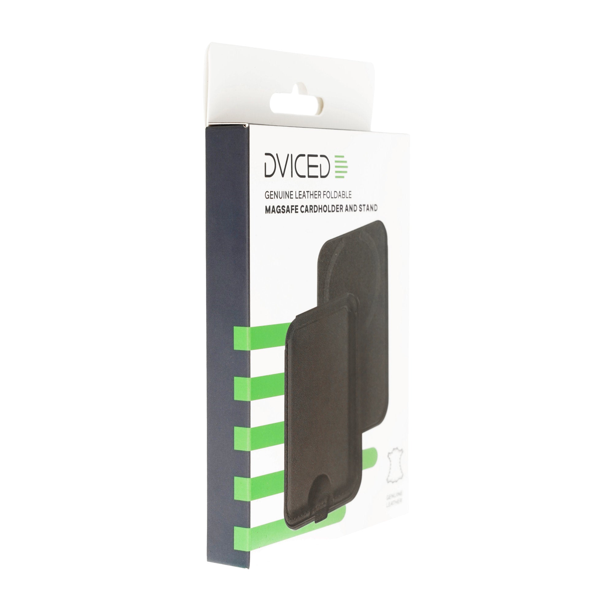 Dviced Leather magsafe foldable cardholder and stand - Black