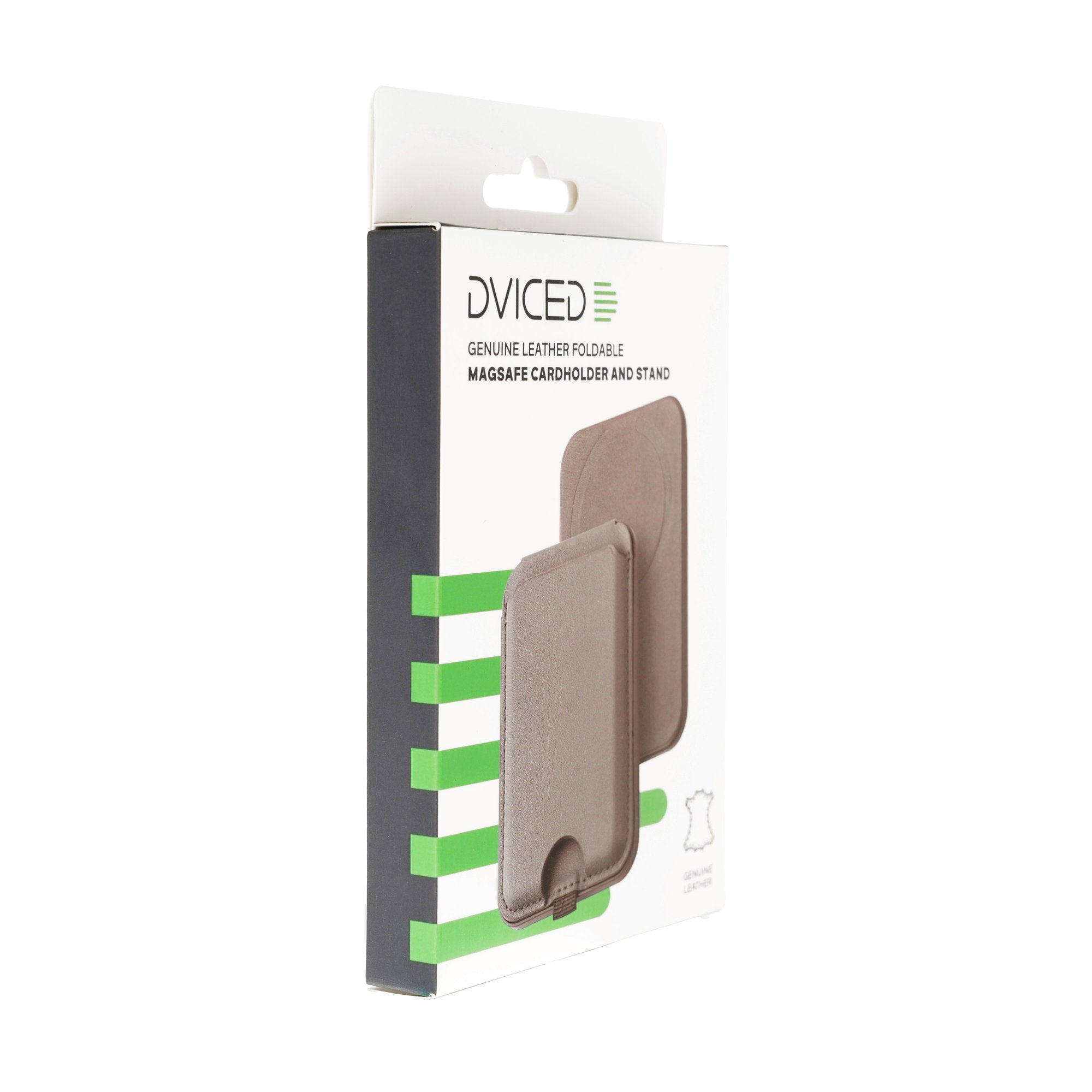 Dviced Leather magsafe foldable cardholder and stand - Grey